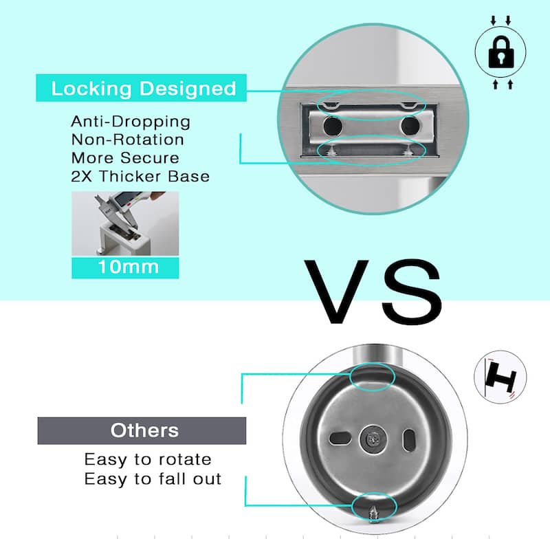 Wall Mounted Double Towel Hooks in Stainless Steel(set of 2)