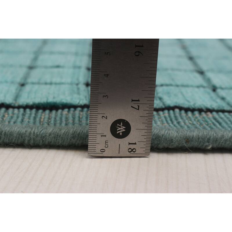 ECARPETGALLERY Hand Loomed Elysian Turquoise Viscose Rug - 6'7 x 9'3
