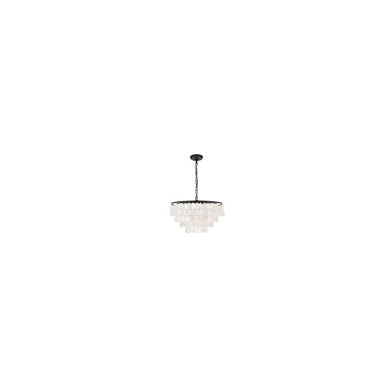 4-Light Black Pendant Light - Modern Industrial Chandelier with Glass Shades - Dining Room Kitchen Lighting - 13.1