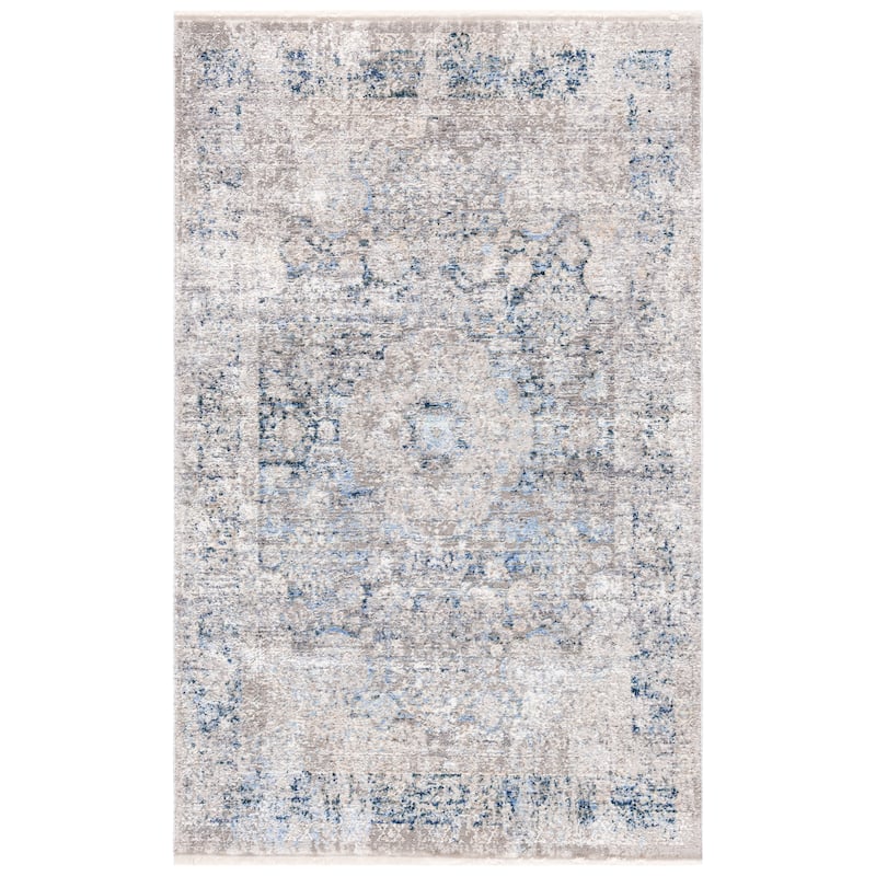 SAFAVIEH Dream Ryooko Vintage Oriental Viscose Rug - 2'6" x 4' - Grey/Blue
