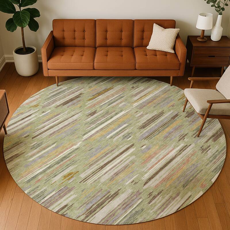Machine Washable Indoor/ Outdoor Modern Trellis Chantille Rug