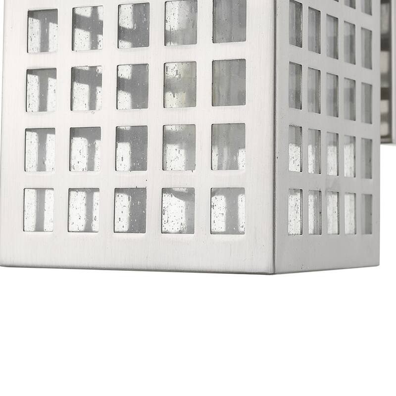 Outdoor Wall Flush Mount 1-Light with Glass Shade and Steel Wet Rated Fixture LED A19 Compatible - 10.75" H x 5" W x 7" D