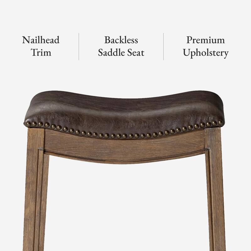 Maven Lane Adrien Saddle Kitchen Stool