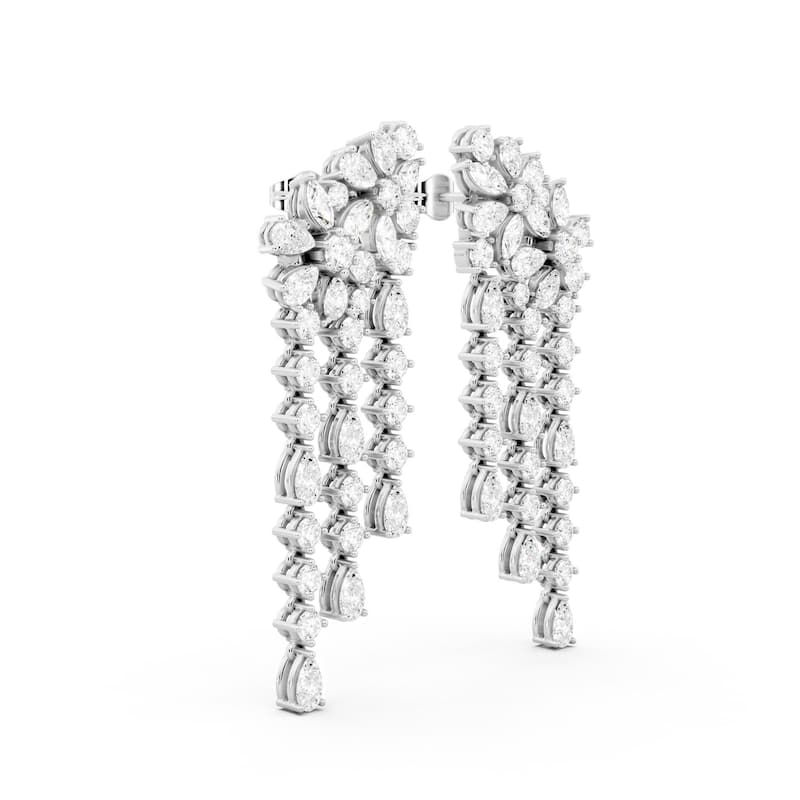 Auriya 14k Gold 4 3/4ctw Lab Grown Diamond Dangle Earrings (E-F VS)