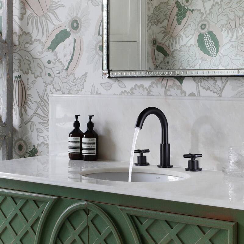 8.2"H Solid Brass Widespread 2-handle Bathroom Sink Faucet