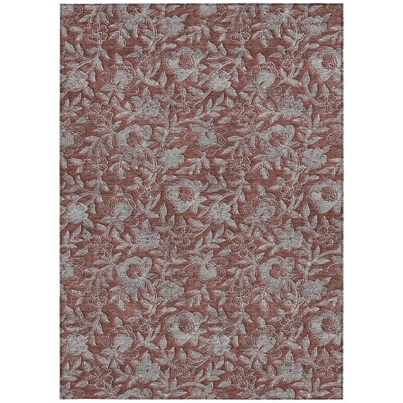 HomeRoots Floral Transitional Rectangle Outdoor Rug
