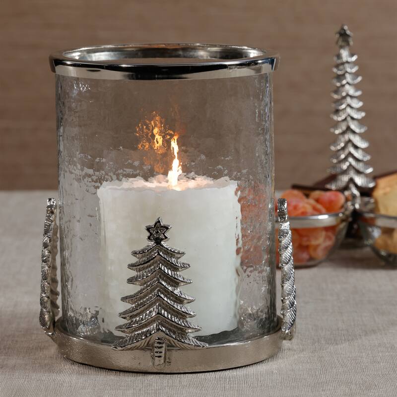 Forêt d'Hiver Glass and Metal Hurricane