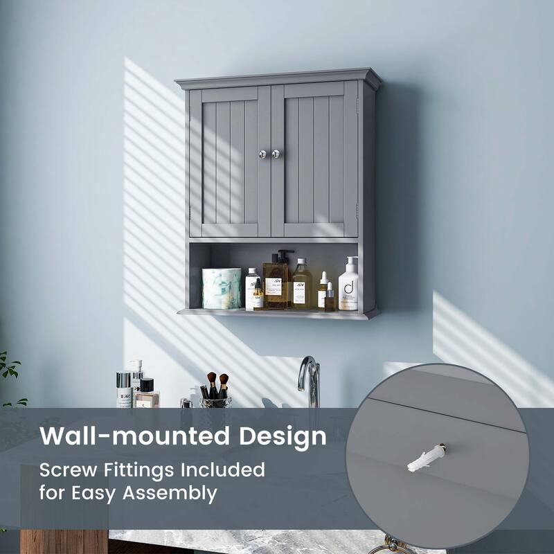 Costway Wall Mount Bathroom Cabinet Storage Organizer Medicine Cabinet