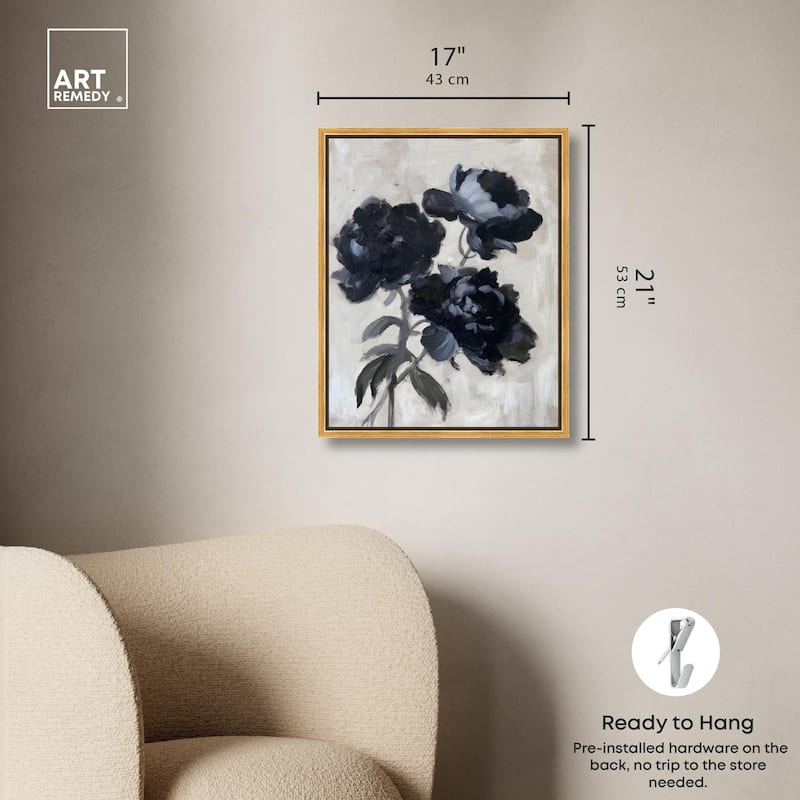 Peonies in Shadow Canvas by Art Remedy