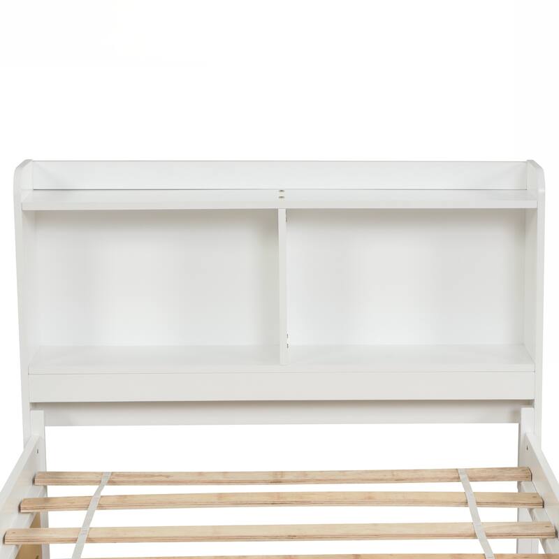 Twin Bed with Trundle,Bookcase