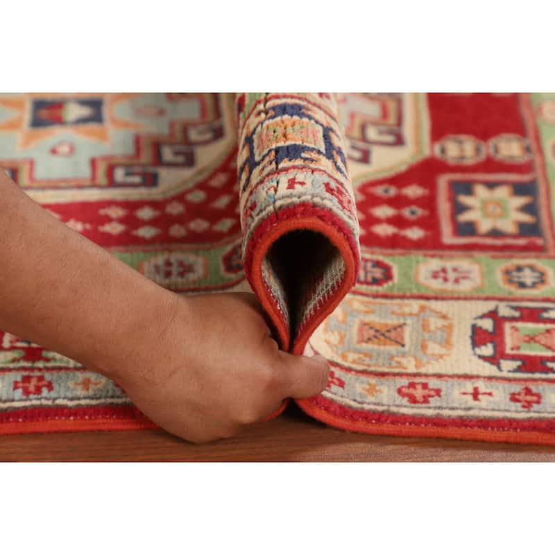 Kazak Oriental Accent Rug Handmade Foyer Wool Carpet - 2'8" x 4'1"