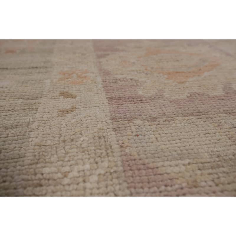 Vegetable Dye Oushak Oriental Area Rug Handmade Green Wool Carpet - 8'5"x 10'1"