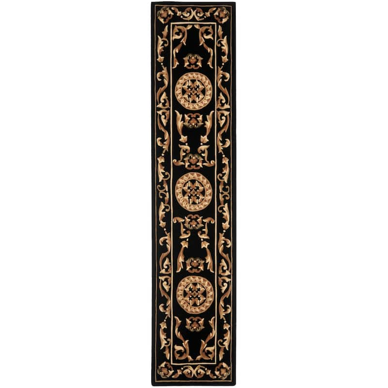 SAFAVIEH Handmade Naples Athanassia Traditional Oriental Wool Rug - 2'3" x 12' Runner - Black