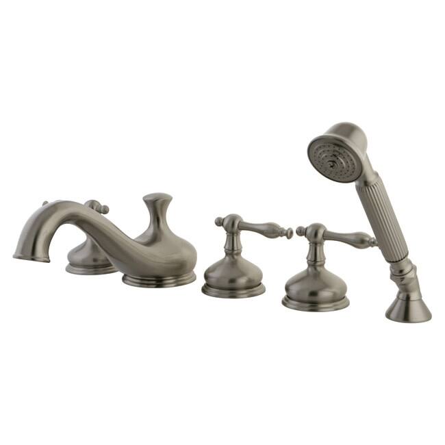 Kingston Brass Restoration Widespread Deck Mounted Roman Tub Filler