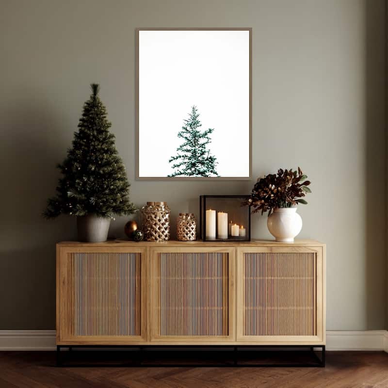 Winter Trees V by Justine Milton (23 x 30 in.), Framed Canvas Wall Art Print - Sylvie Dark Gold