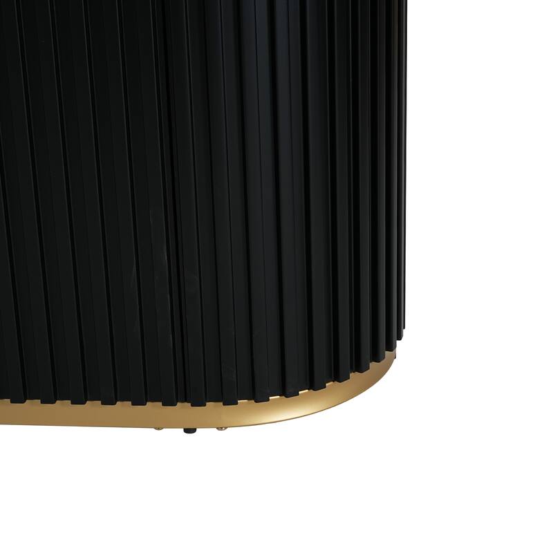 Roomfitters 63" Counter Table with Fluted Base and Wood Top, Modern Bar-Height Dining and Kitchen Island Table