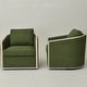 preview thumbnail 73 of 165, KINWELL 31"W Oak Frame Upholstered Swivel Barrel Armchair