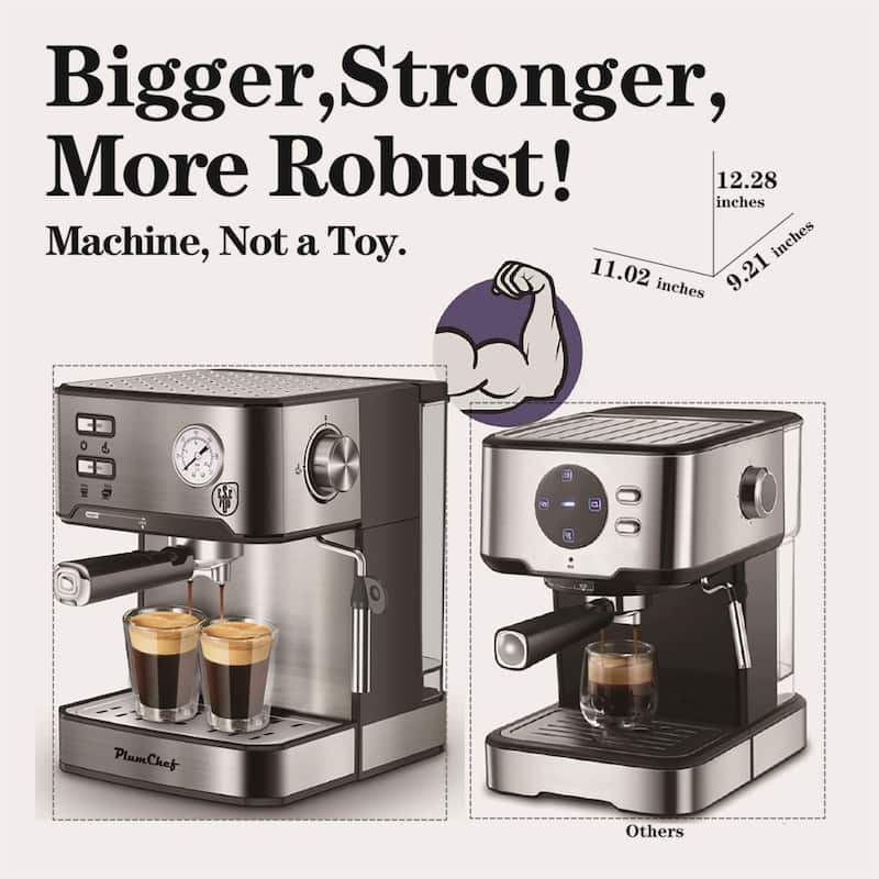 20 Bar Professional Espresso Machine with Milk Frother, ESE Pod Compatible