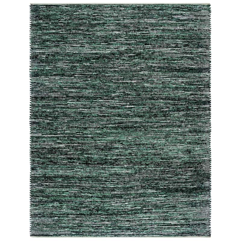 SAFAVIEH Handmade Cape Cod Sabrie Cotton Rug - Green/Black - 8' x 10'