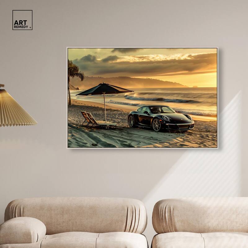 Lovely Sunset Beach Drive Canvas by Art Remedy
