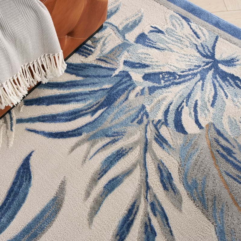 Nourison Pompeii Tropical Contemporary Bordered Area Rug