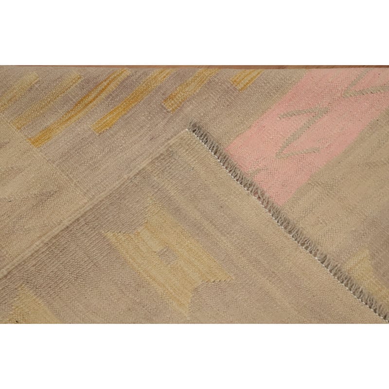 Hand Woven Oriental 100% Wool Carpet Southwestern Tribal Multi-Colored Kilim Area Rug - 9' 8'' X 7' 8''