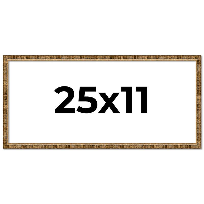 25x11 Frame Gold Solid Wood Picture Frame - Complete Modern Photo