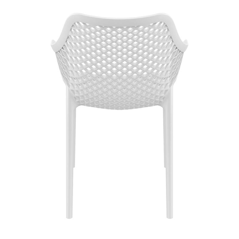 32.25" White Outdoor Patio Dining Arm Chair - Extra Large