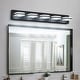 preview thumbnail 2 of 7, LED Modern 5-Light Matte Black Bathroom Vanity Light - Acrylic Over-Mirror Lighting