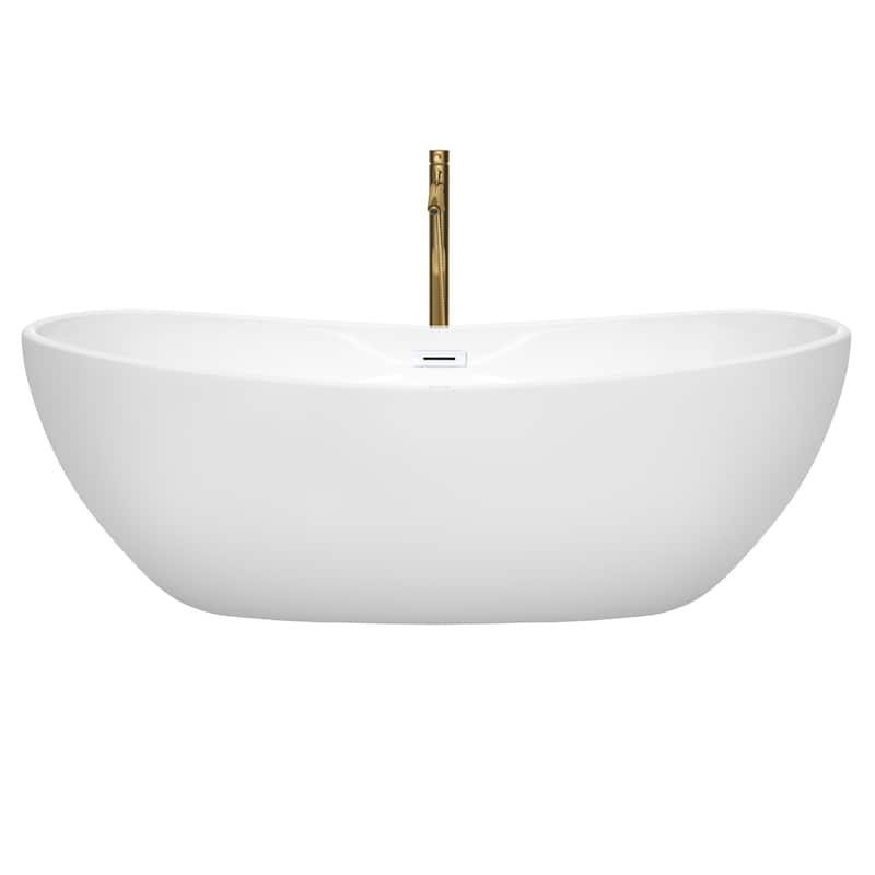 Wyndham Collection Rebecca 70" Freestanding Acrylic Soaking Tub with