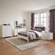 preview thumbnail 7 of 25, Roundhill Furniture Avellune 4-Piece Bedroom Set: Poster Bed with Dresser, Mirror, Chest, and 2 Nightstands, White Finish