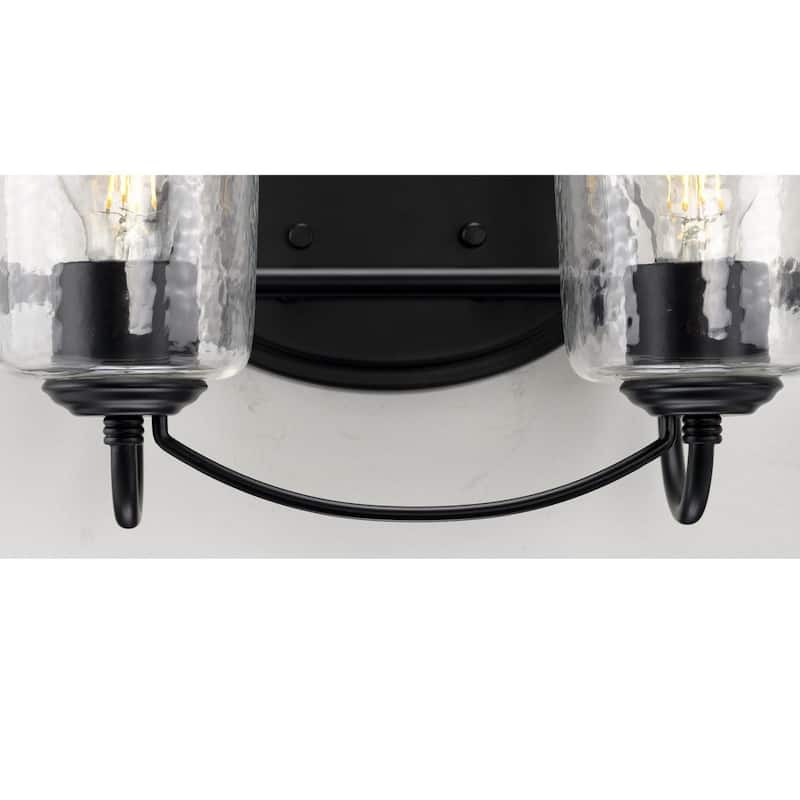 Bowman Collection Black Two-Light Bath - 7.75"H