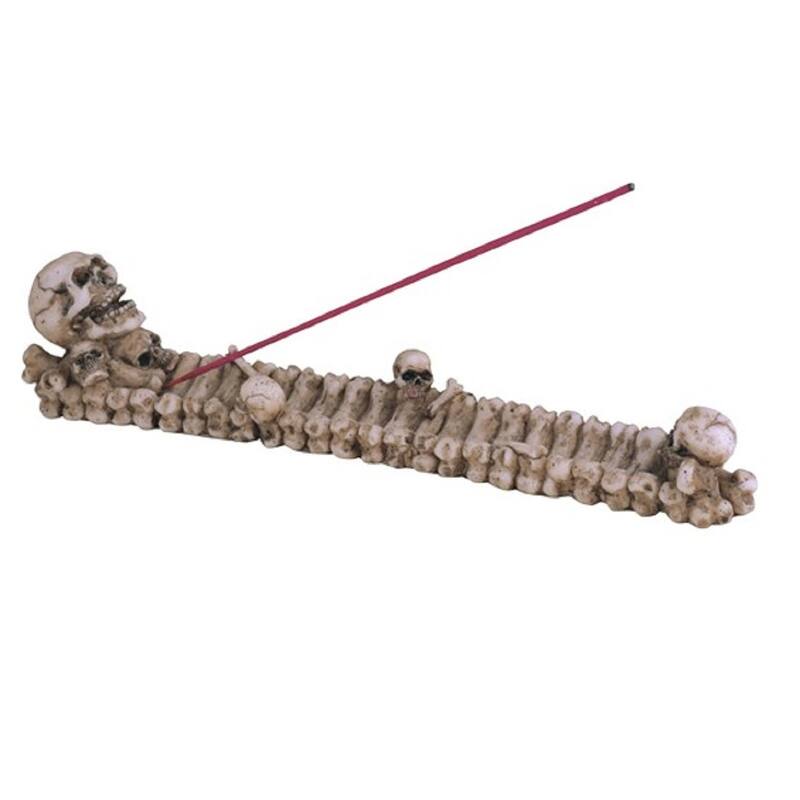 Q-Max 10"W Skull Incense Burner Incense Sticks Holder Fantasy Decoration Figurine