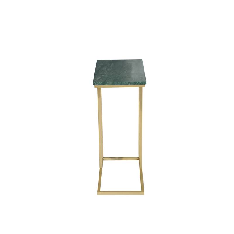 Marble "C" Table For Living Room Set Of 1 With Metal Frame-24 Inch Height