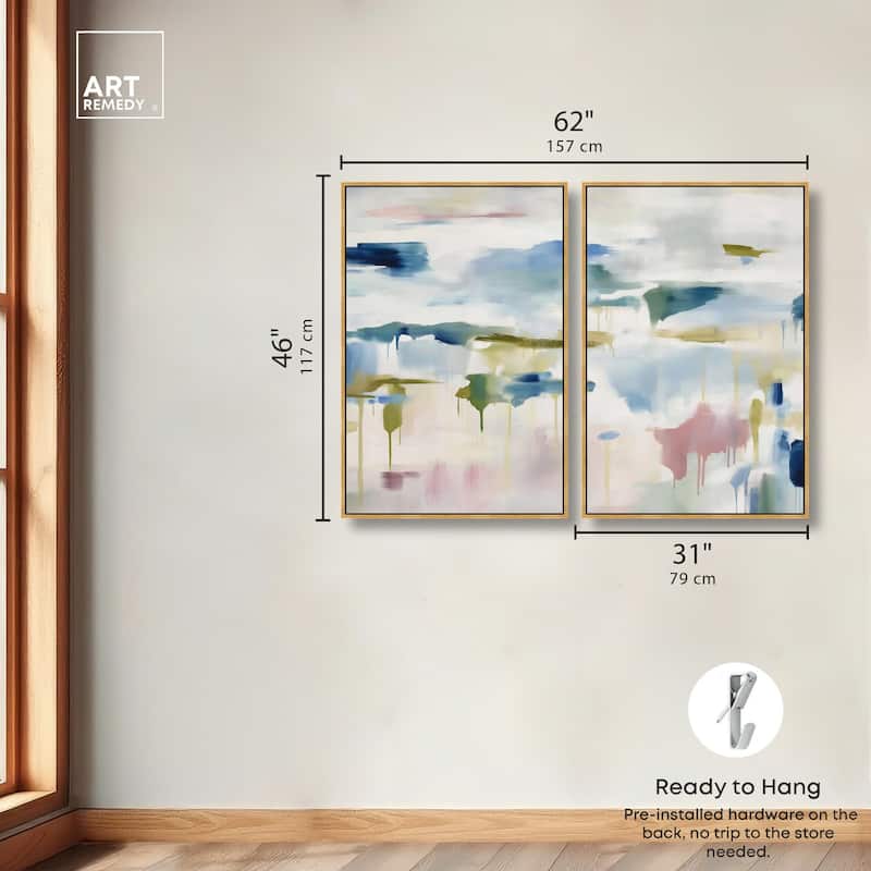 Veil of Azure I Canvas Set of 2 by Art Remedy