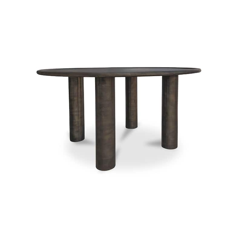 NADAAL STUDIOS Jossan Outdoor Dining Table, Round Cast Aluminum with Blackened Bronze Finish, Deep Bronze