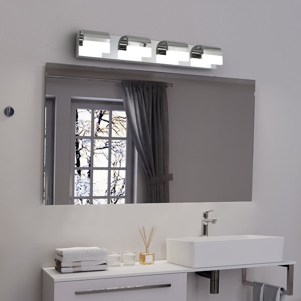 Chrome Modern Bathroom Vanity Lighting 4 Light LED Lights Fixtures Over Mirror Bathroom Wall Lighting Bed Bath Beyond 41622010