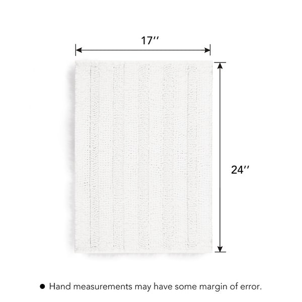 dimension image slide 7 of 20, Deconovo Non Slip Chenille Striped Bath Mat Soft Durable