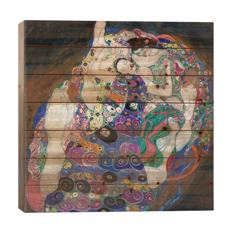 The Virgin, 1913 Print On Wood by Gustav Klimt - Multi-Color - 26x26x1.5