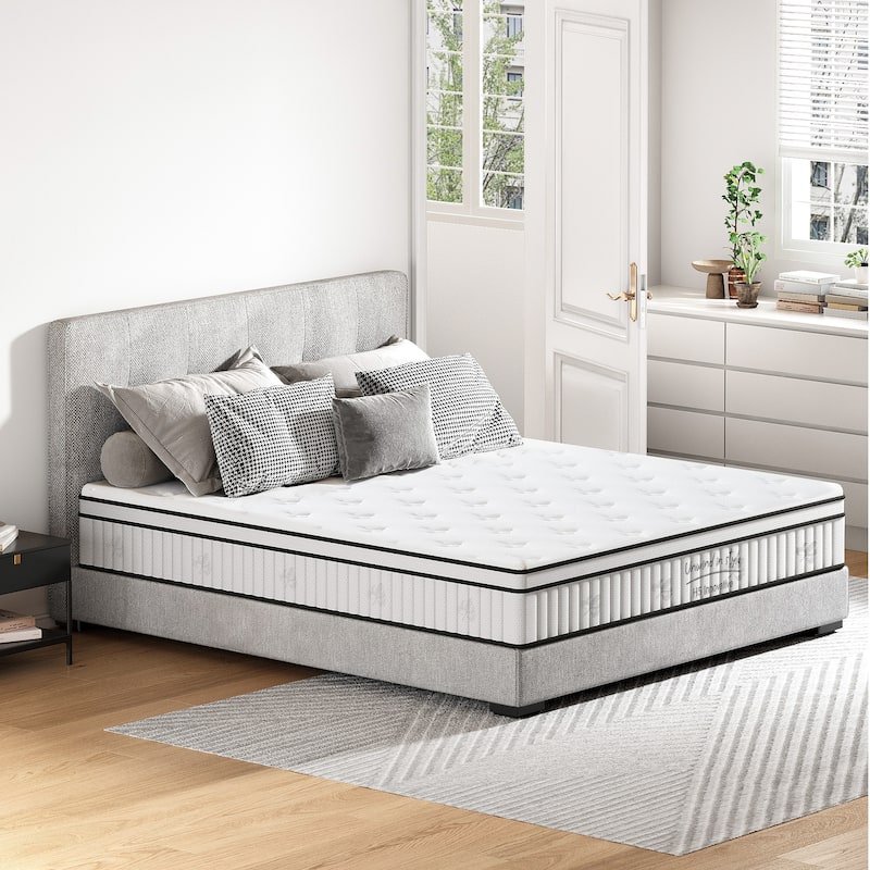 12 Inch Hybrid Medium Firm Mattress Individually Pocketed Innerspring（Twin/Full/Queen/King） - Queen