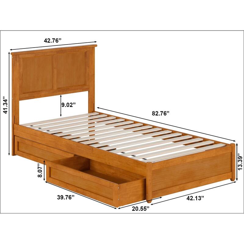 Felicity Platform Bed with Panel Footboard and Storage Drawers