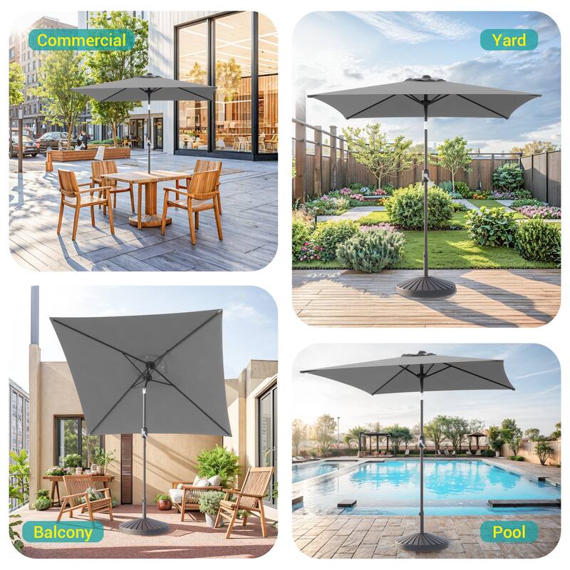 BONOSUKI 6.5x6.5Ft Patio Market Umbrella Weather-Resistant Frame