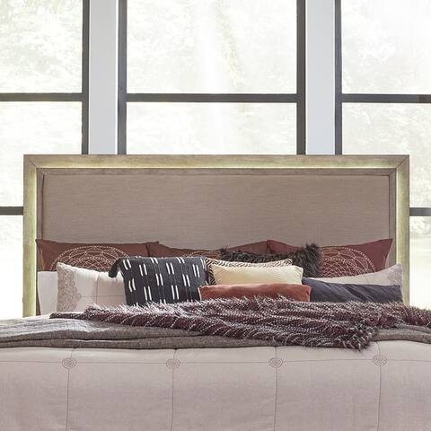 Canyon Road Burnished Beige Queen Uph Panel HB Lights