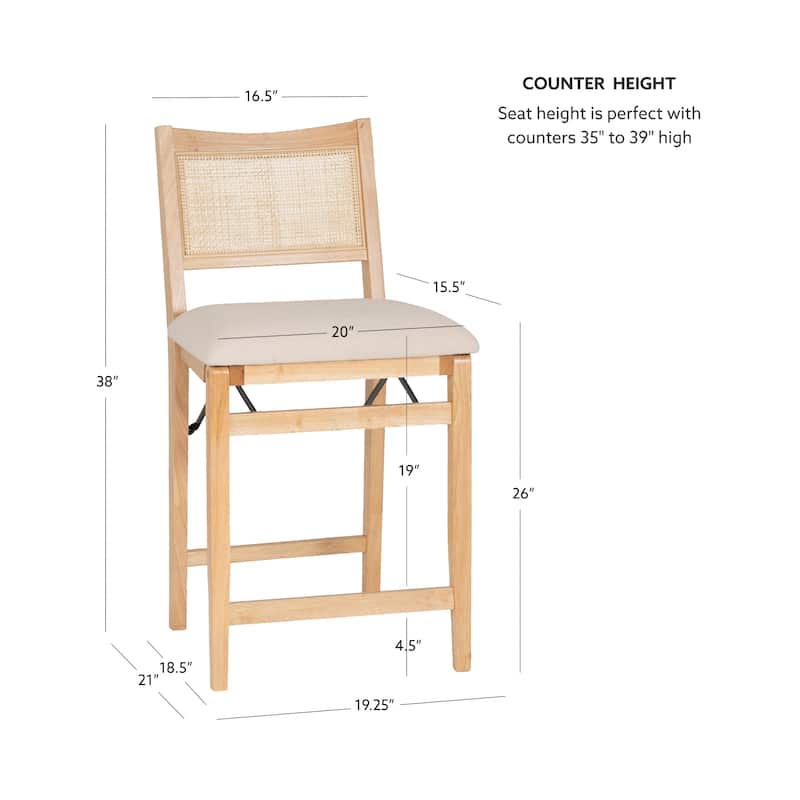 Linon Bauer Cane Back Folding Counter Stool