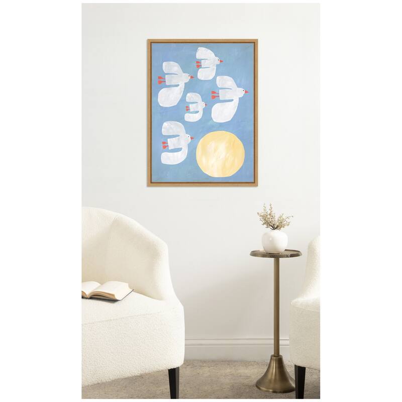 Kate and Laurel Seagulls by Alicia Abla Framed Canvas Wall Art Print