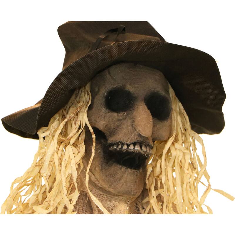 Haunted Hill Farm 6-Ft. Standing Scarecrow, Indoor or Covered Outdoor Halloween Decoration, Poseable, The Hunter