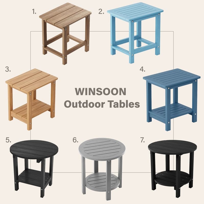 WINSOON HIPS All Weather Outdoor Side Table