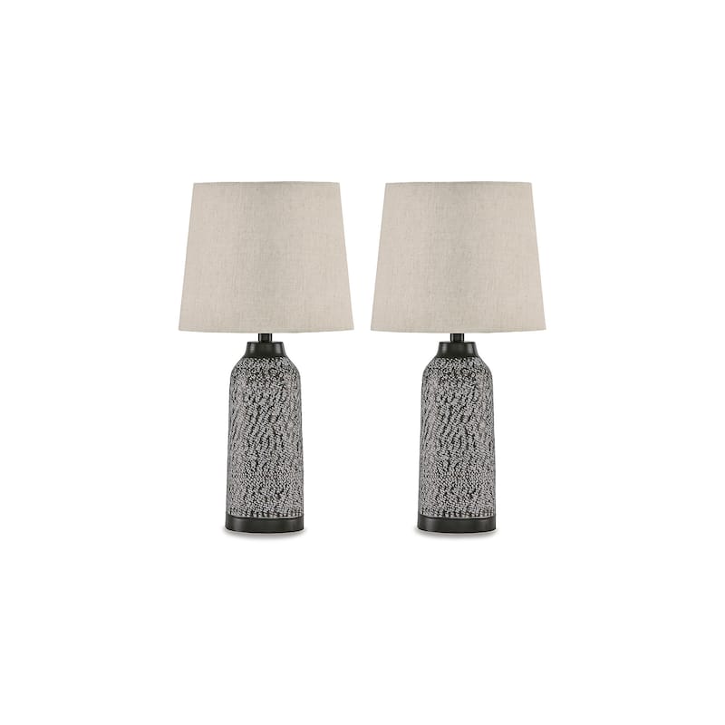 Signature Design by Ashley Lanson Antique Bronze Metal Table Lamp (Set of 2) - 12"W x 12"D x 24"H