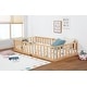 preview thumbnail 8 of 12, COSTARS Toddler Floor Bed with Rails for Kids, Montessori Wooden Twin Bed Frame with Door, Low to Ground