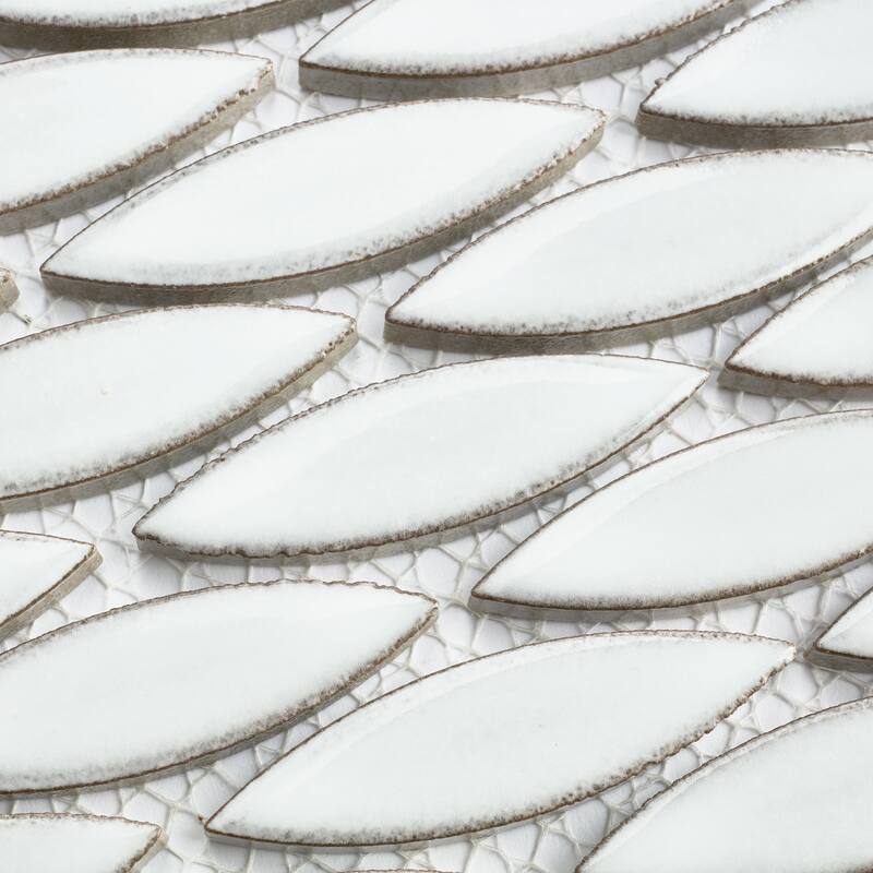 Merola Tile Pescado Glossy Cloud White 12" x 12-1/2" Porcelain Floor and Wall Tile